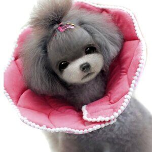 Alphie Pet - Noel Pink Pompom Recovery Collar size XS